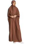 One Piece Jilbab/ Prayer Abaya- Long Elastic Cuffs-Chocolate image 0